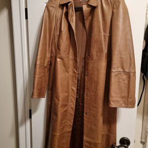 New leather full length coat